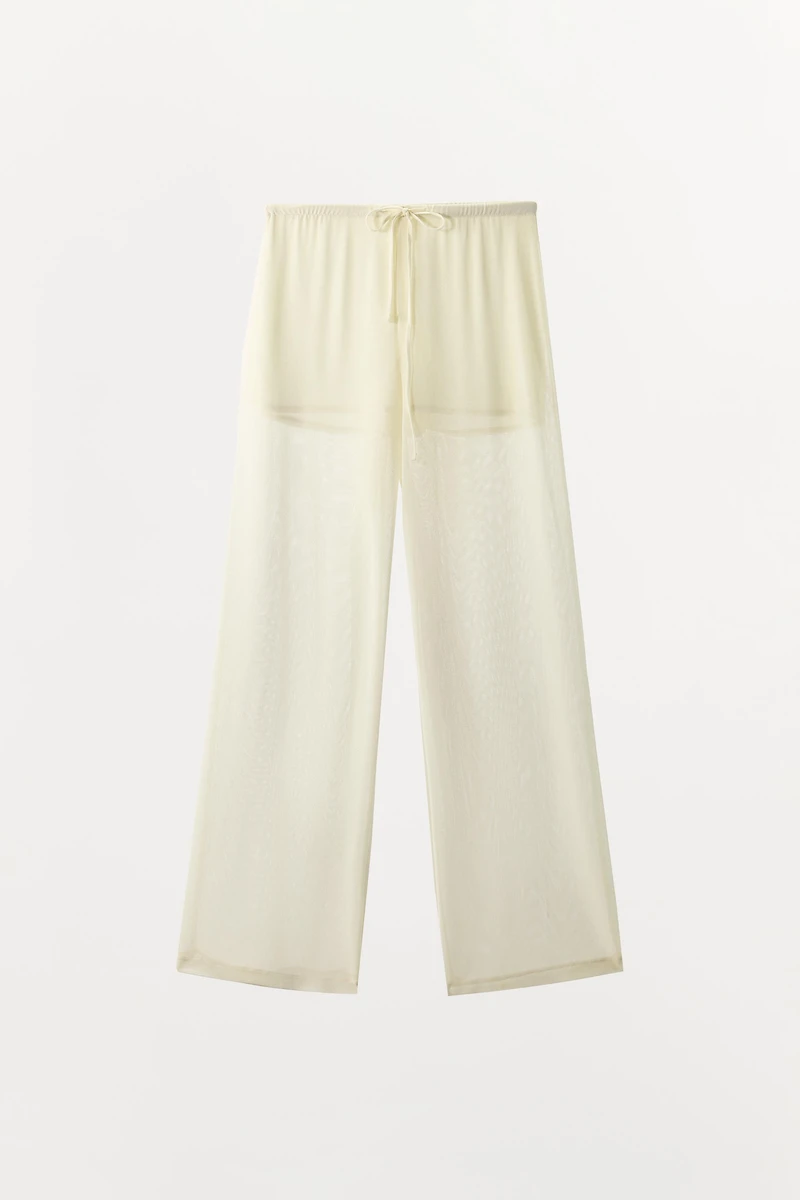 PANTALON FLUIDE SEMI-TRANSPARENT