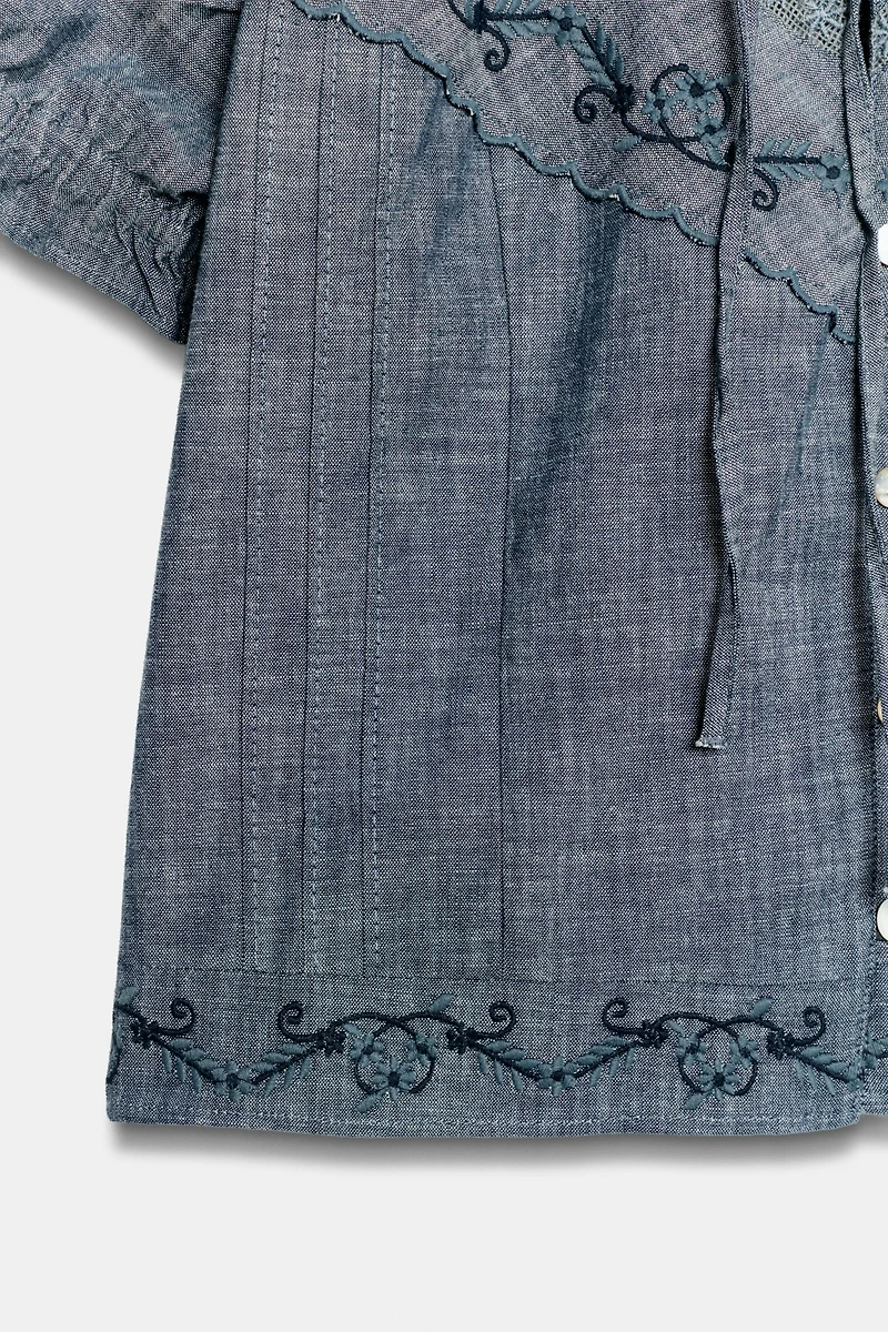 EMBROIDERED BOW SHIRT