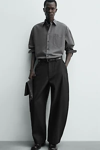 BARREL FIT LYOCELL - COTTON PANTS