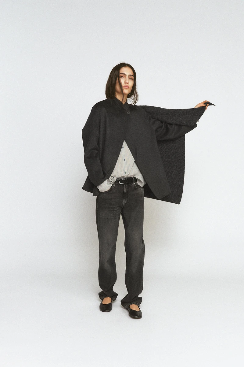 WOOL BLEND BLAZER WITH HANDKERCHIEF ZW COLLECTION