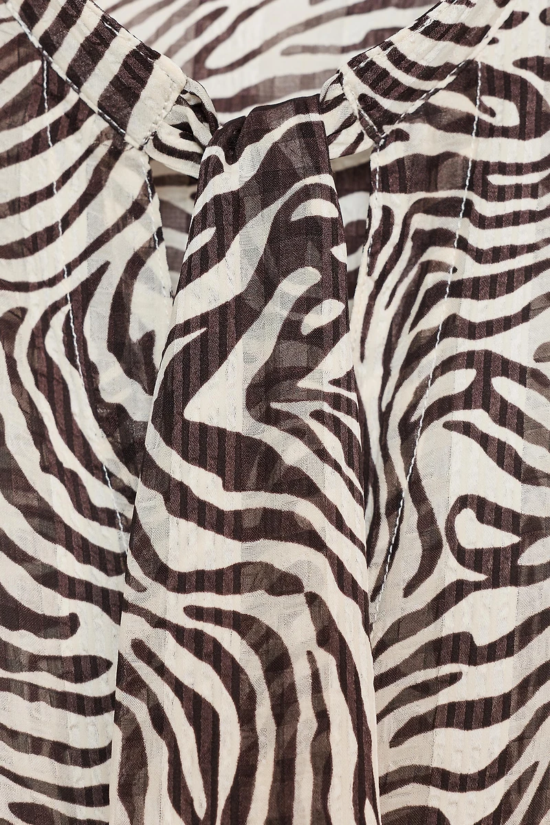 BLOUSE NŒUD IMPRIMÉ ANIMALIER