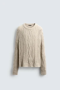 TEXTURED BRAID SWEATER
