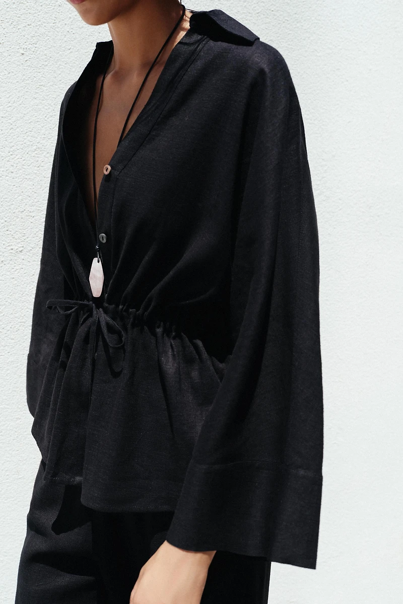 LINEN SAFARI SHIRT