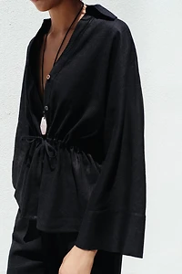 LINEN SAFARI SHIRT