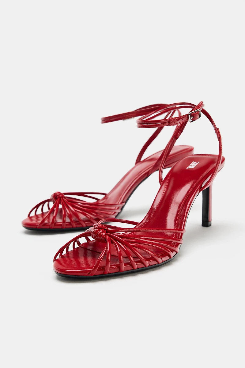 KNOTTED HEELED SANDALS