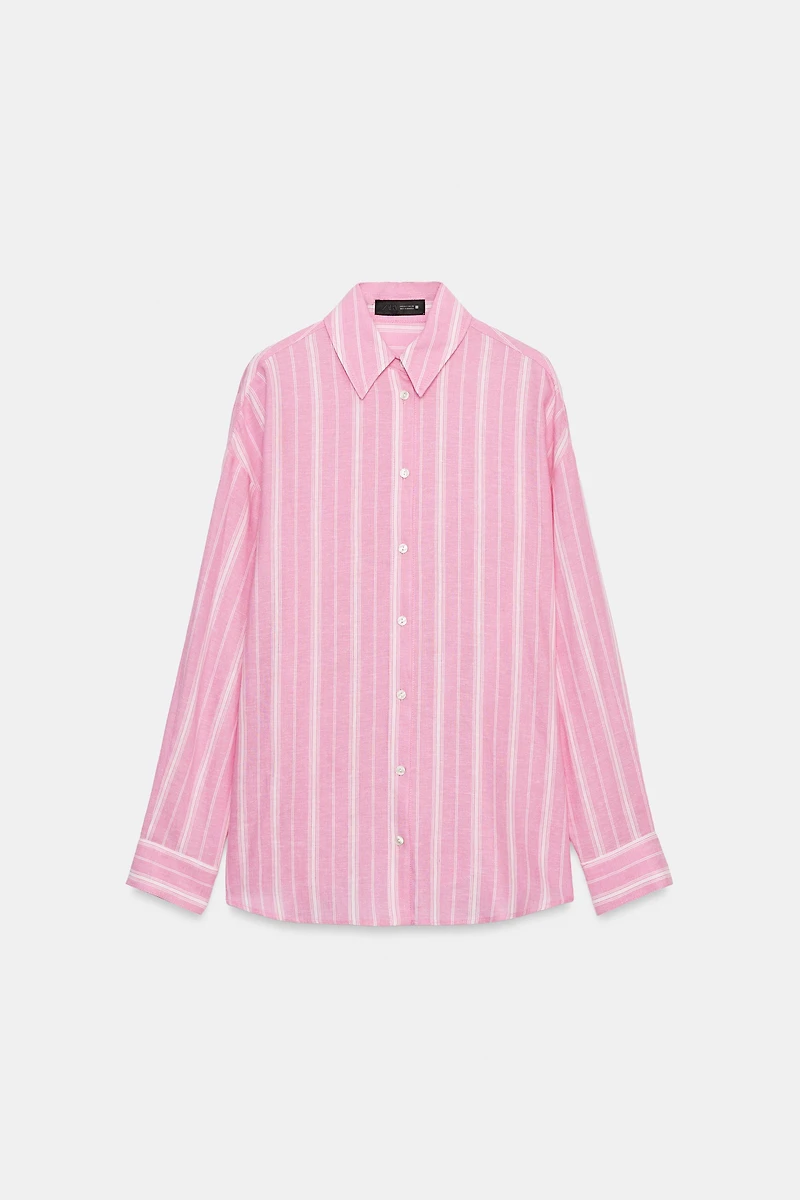 OVERSIZED STRIPED LINEN SHIRT