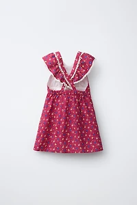 FLORAL PRINT DRESS WITH LINEN