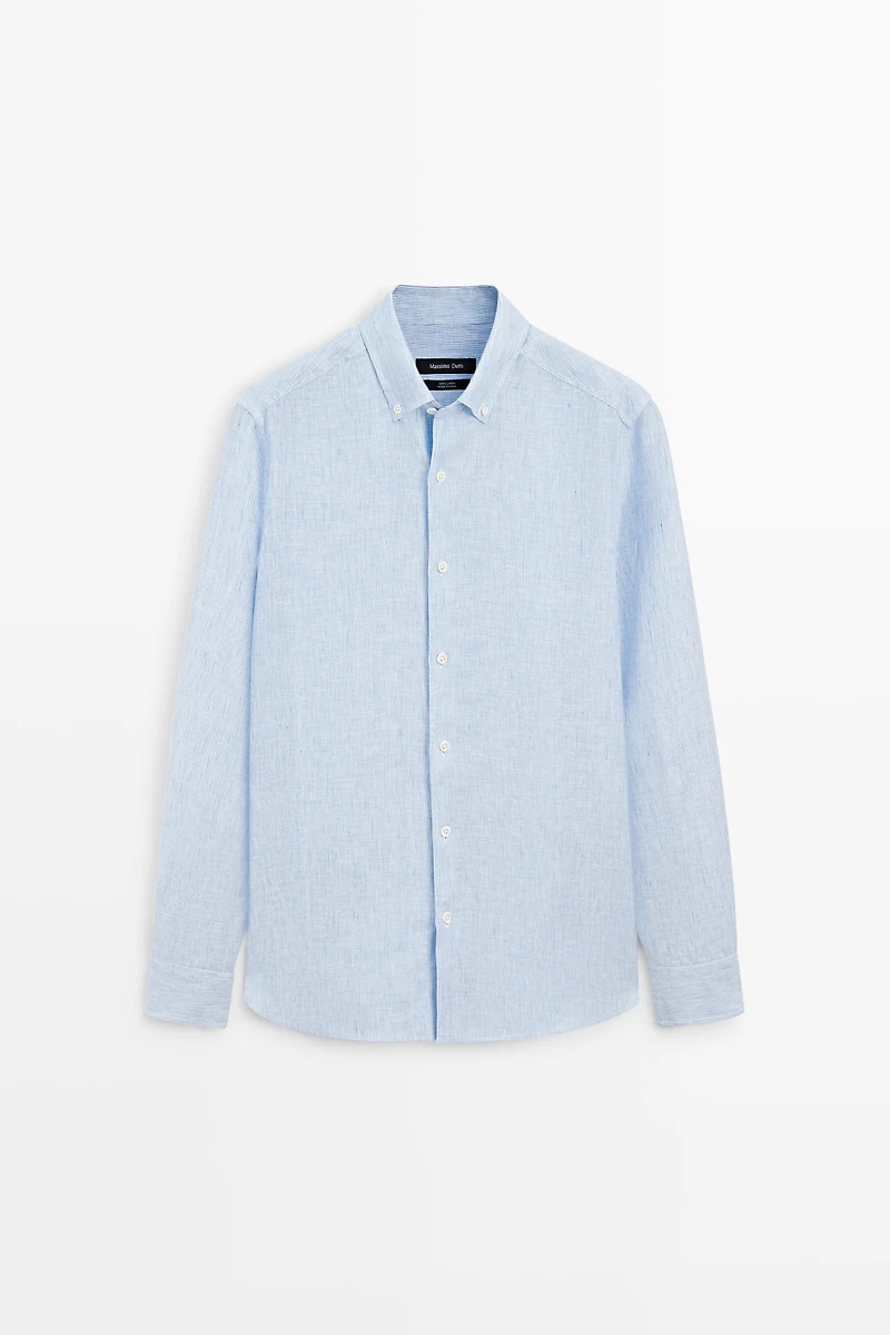 Chemise regular fit 100 % lin milleraies
