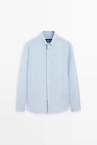 Chemise regular fit 100 % lin milleraies