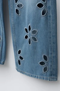 FLORAL WIDE LEG JEANS