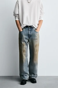 VINTAGE EFFECT BAGGY FIT JEANS