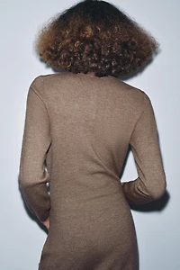 KNIT BELTED MIDI DRESS