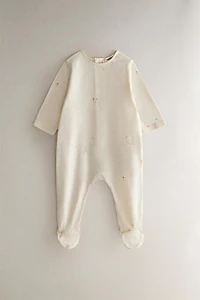 Kids Bunny and Floral Footed Romper