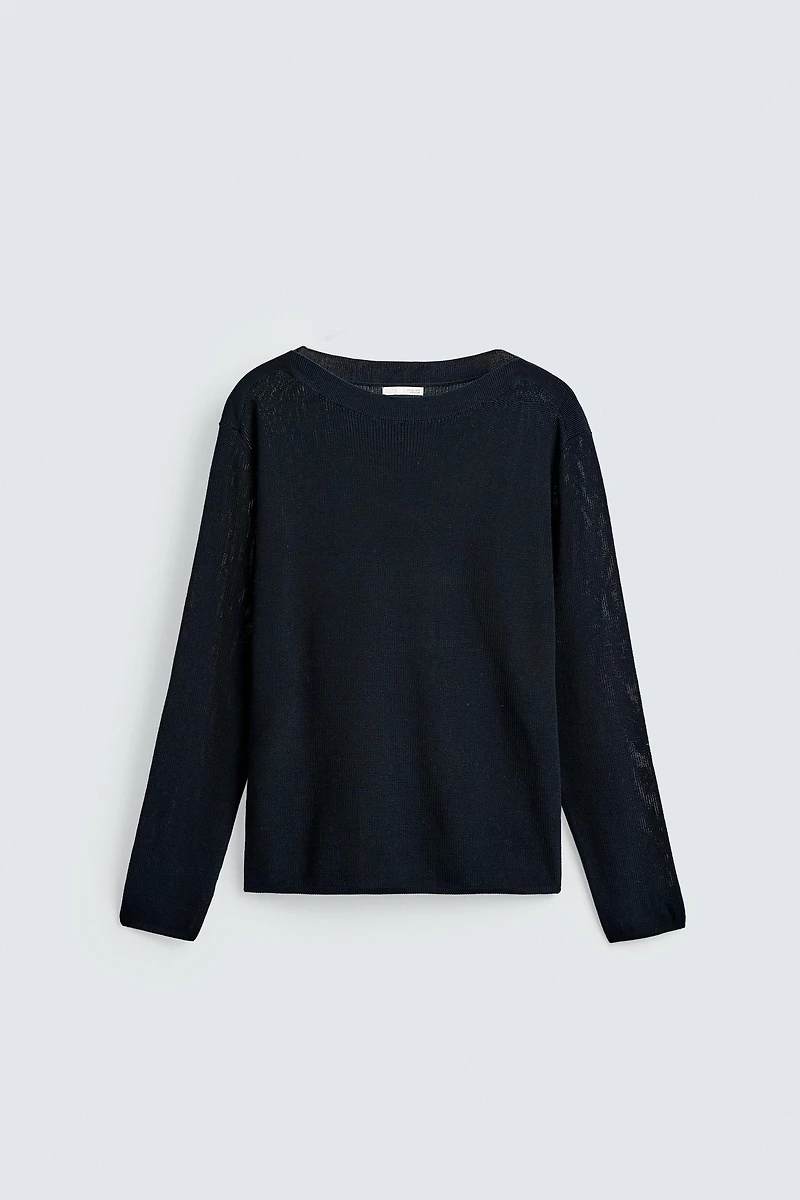 MERCERIZED FINISH TEXTURED SWEATER