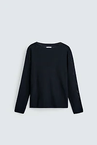 MERCERIZED FINISH TEXTURED SWEATER