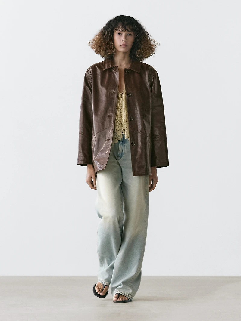 Blouson en cuir nappa