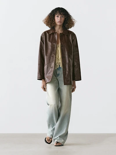 Blouson en cuir nappa