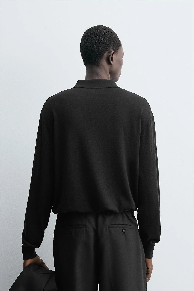 POLO EN MAILLE DE COTON ET LAINE