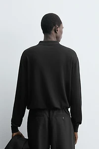 POLO EN MAILLE DE COTON ET LAINE