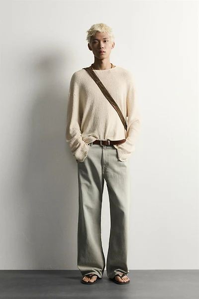 WASHED PRINT KNIT T-SHIRT