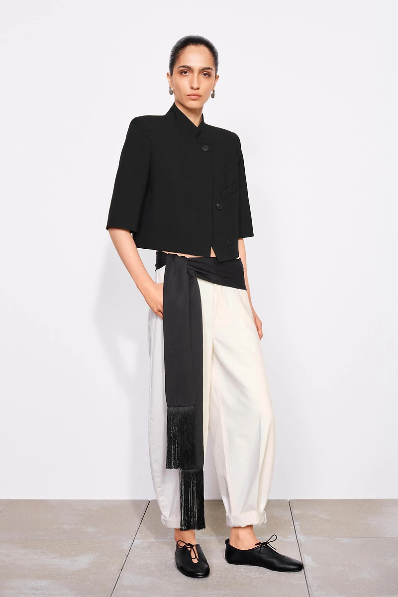 SHORT SLEEVE CROPPED BLAZER ZW COLLECTION
