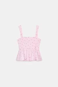 TOP BUSTIER RAYURES FLEURS