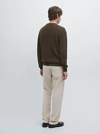 Relaxed fit corduroy denim-effect trousers