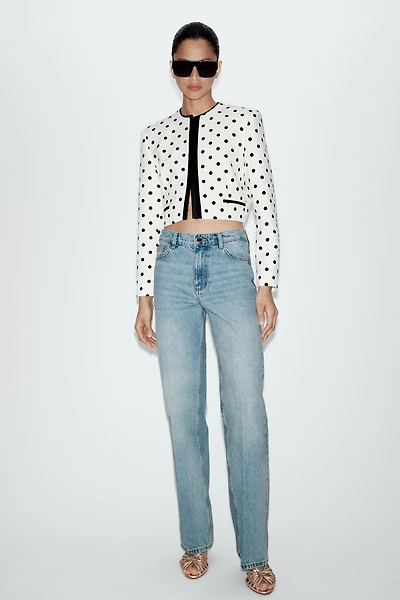 POLKA DOT CROPPED BLAZER