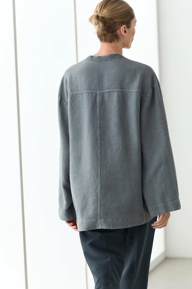 100% linen kimono with bows