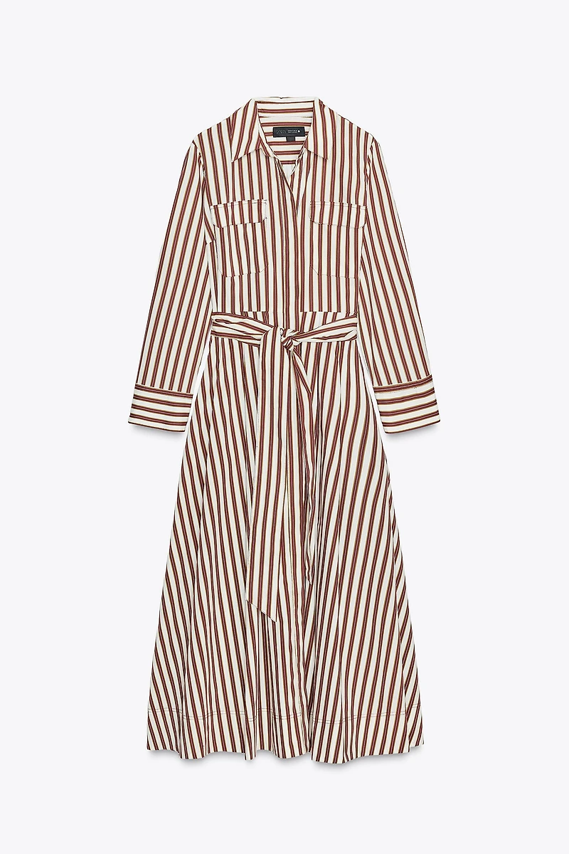ZW COLLECTION STRIPED SHIRT DRESS