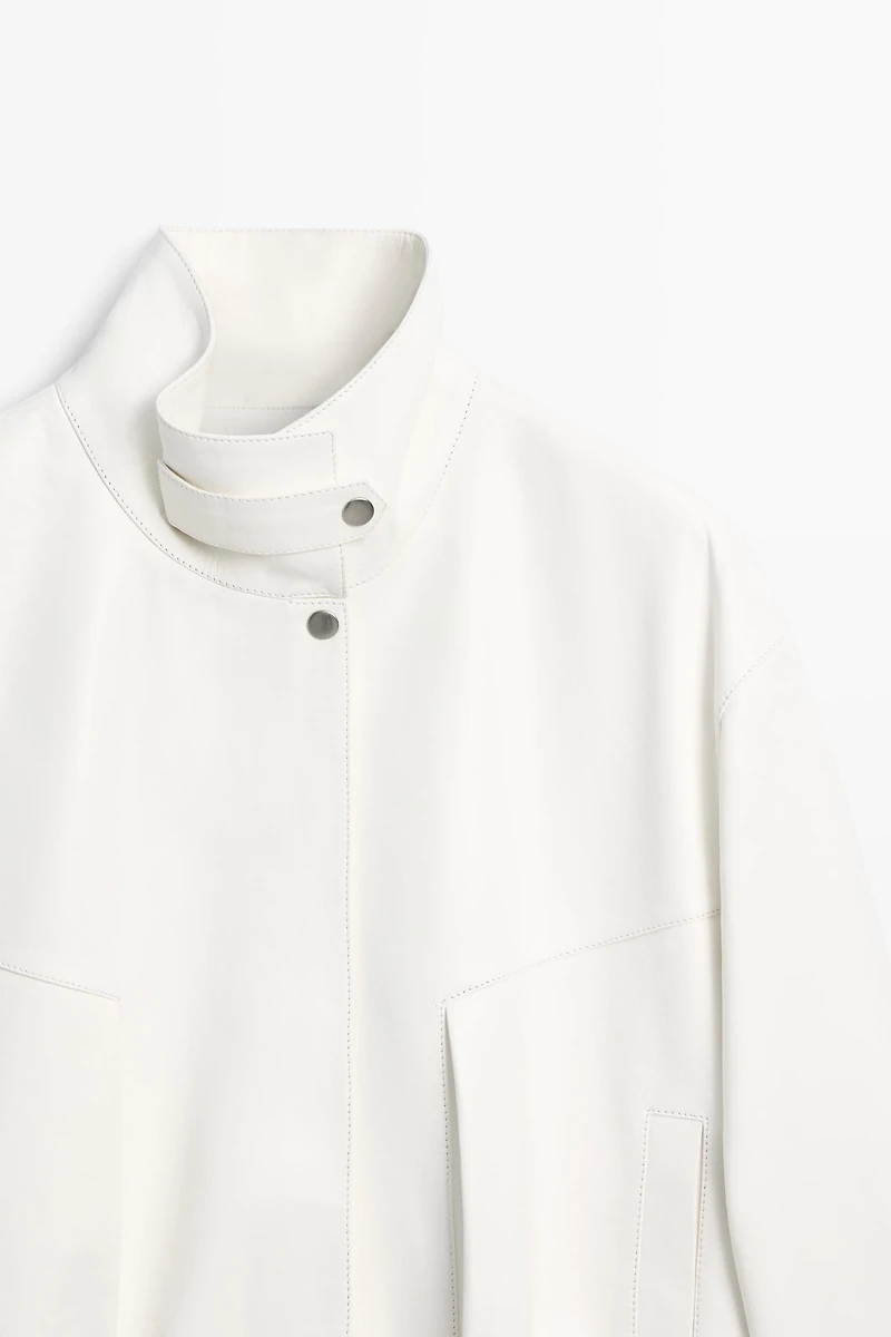 Nappa leather bomber jacket