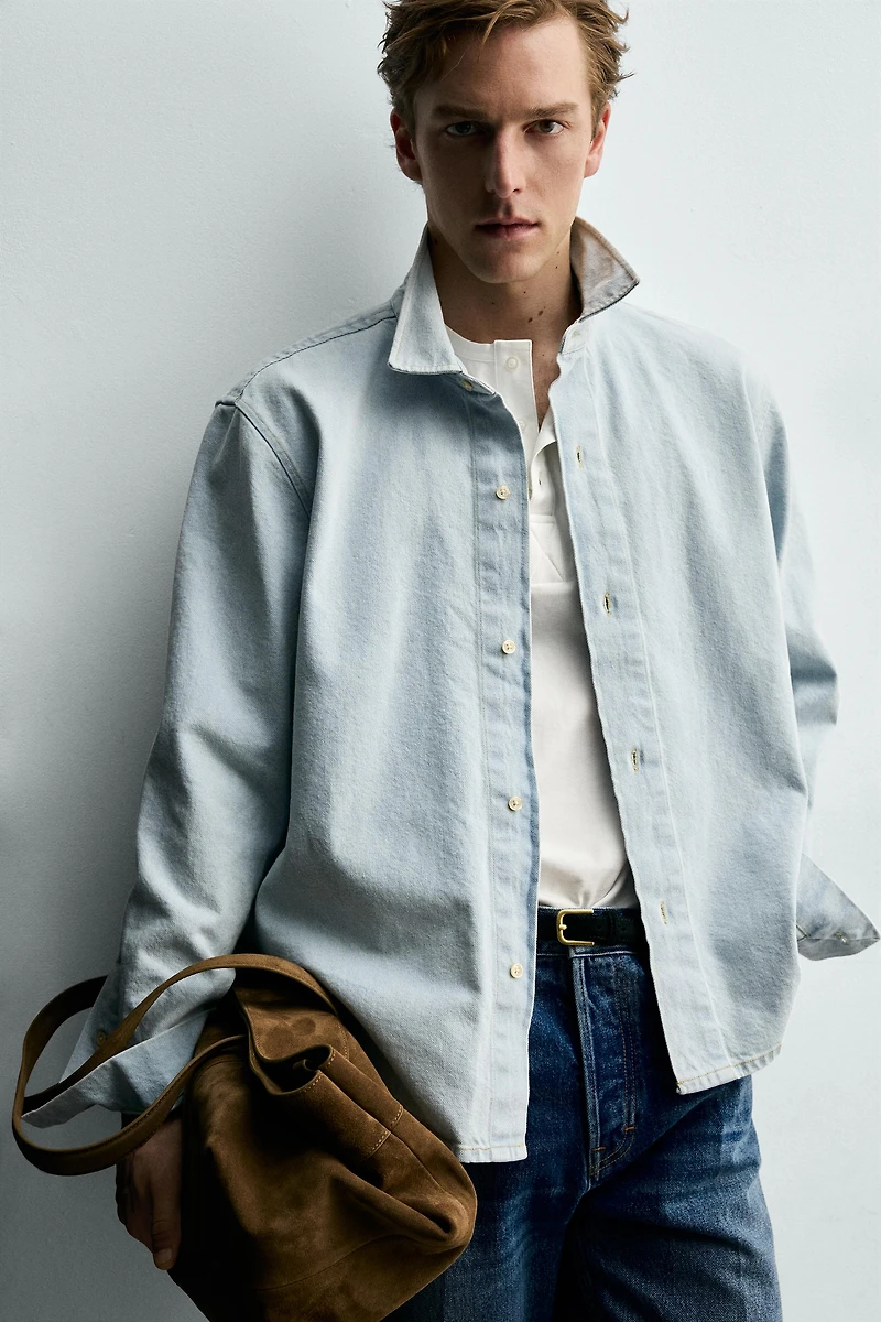 RELAXED FIT WASHED DENIM SHIRT