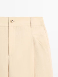 Pantalon wide leg en lin avec poches