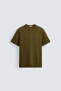 TEXTURED HENLEY SHIRT