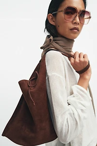 LEATHER FLAT BAG WITH BOW