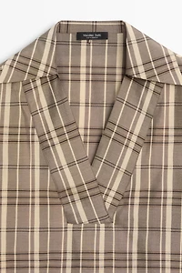 Oversize check polo shirt