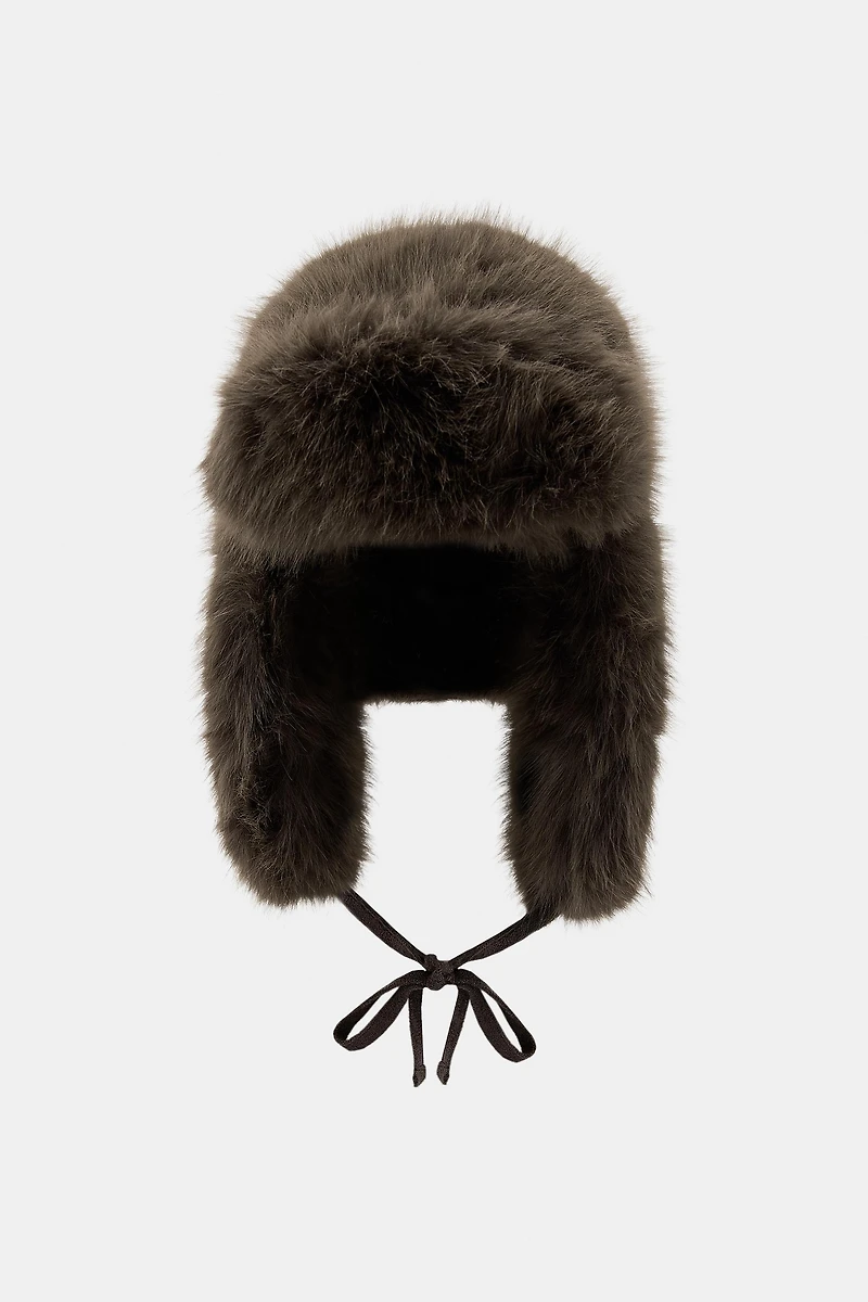 AVIATOR HAT WITH FAUX FUR