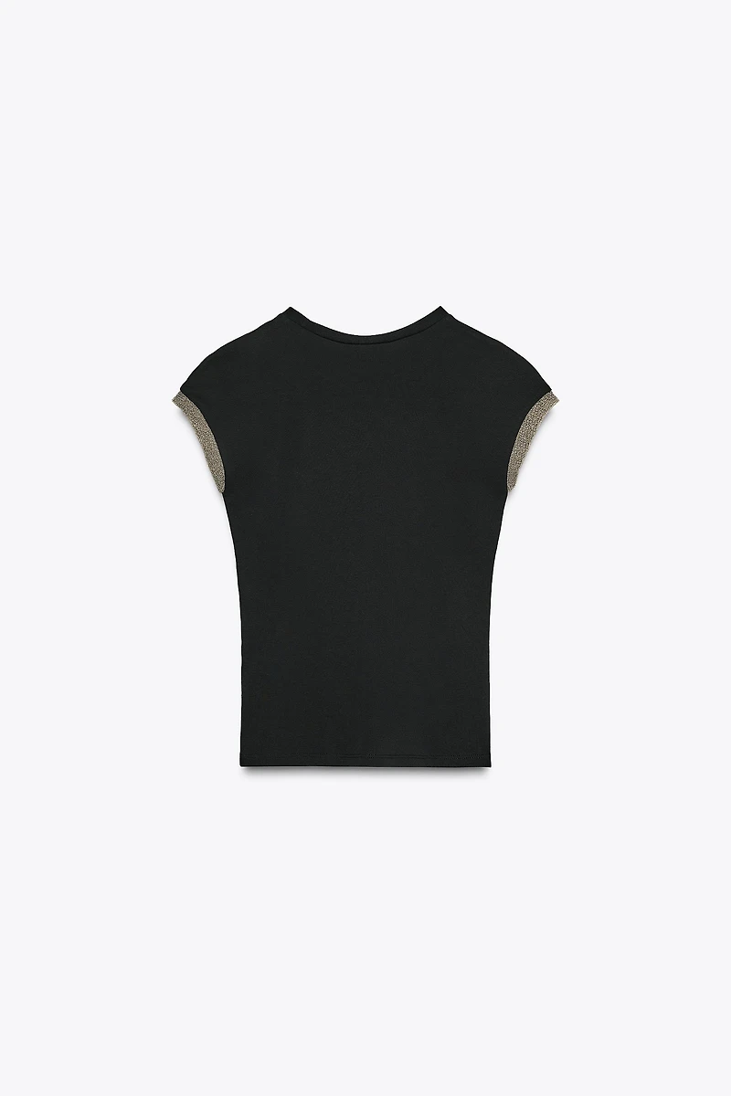 METALLIC THREAD T-SHIRT