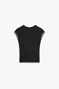 METALLIC THREAD T-SHIRT