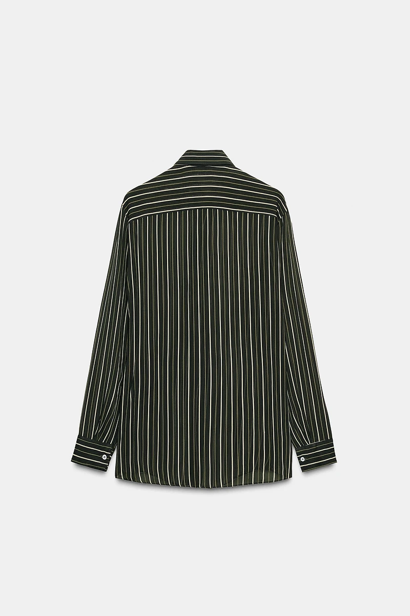 ZW COLLECTION FLOWY STRIPED TIE SHIRT