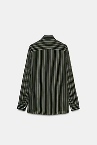 ZW COLLECTION FLOWY STRIPED TIE SHIRT