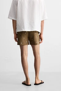 EMBROIDERED MID-LENGTH SWIMSUIT