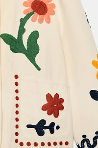 100% COTTON EMBROIDERED FLORAL JACKET