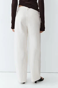 Pantalon barrel 100 % coton