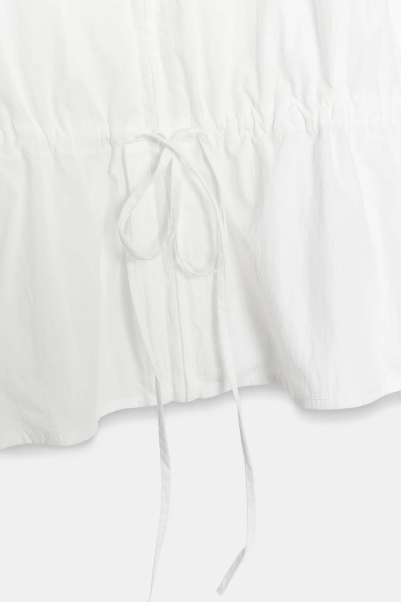 VESTE EN NYLON À COL MONTANT ET LACET