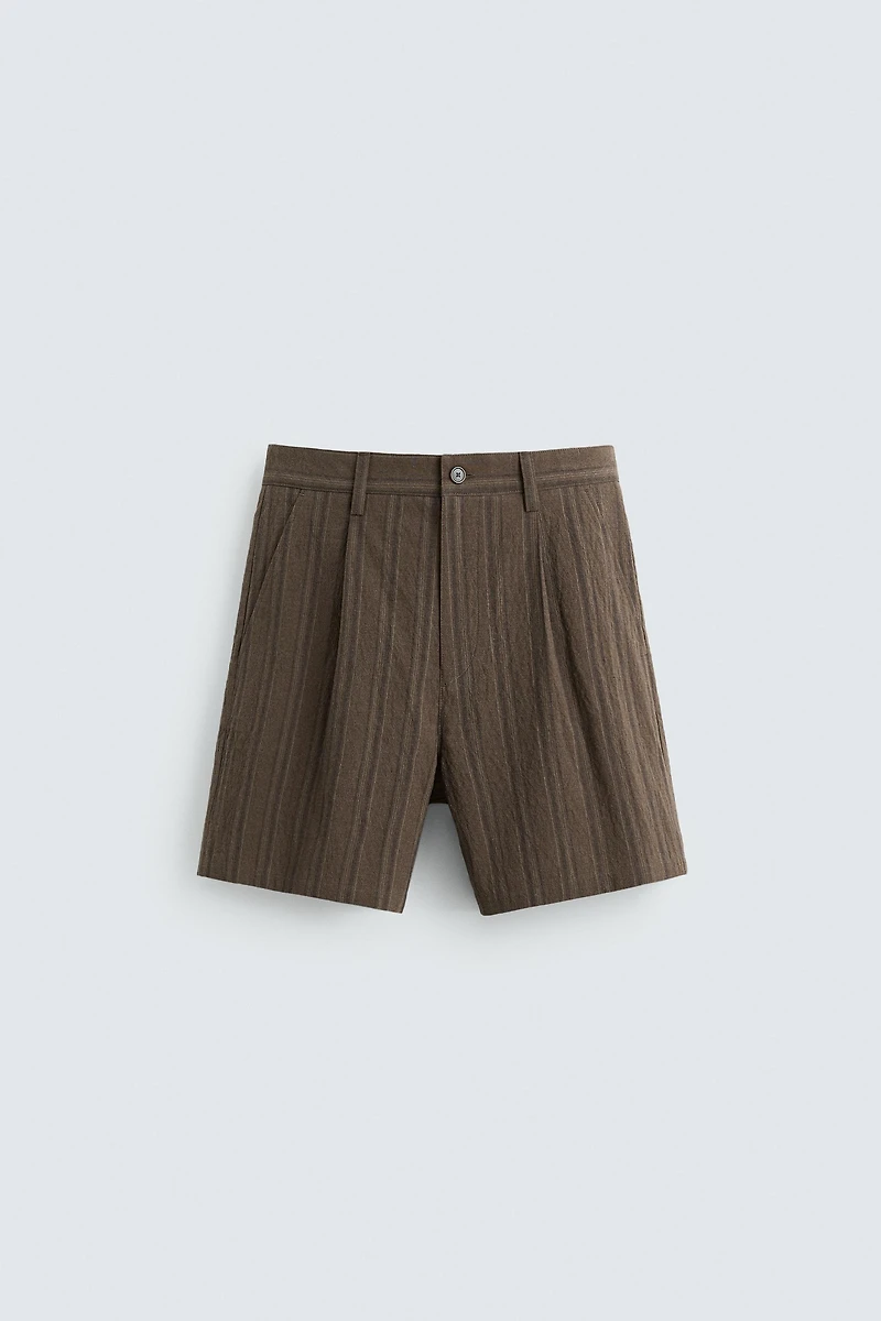 STRIPED REGULAR FIT SHORTS