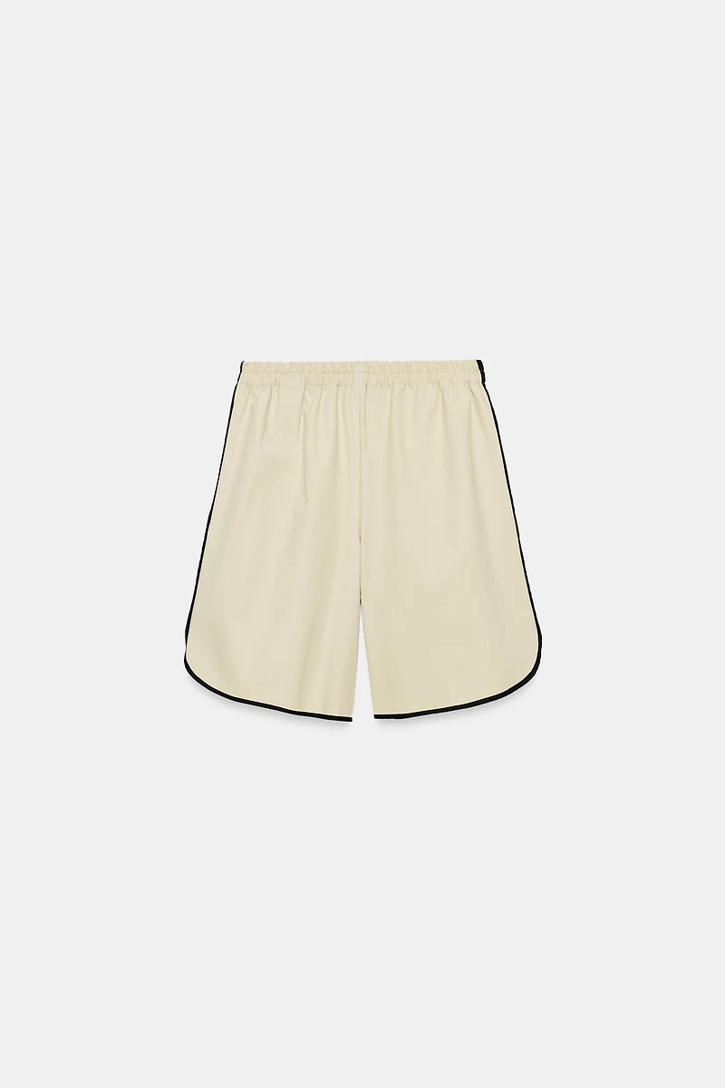 ZW COLLECTION CONTRAST BINDING BERMUDA SHORTS