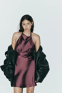 SATIN EFFECT MINI DRESS