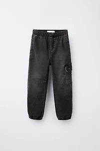 DENIM CARGO JOGGER PANTS