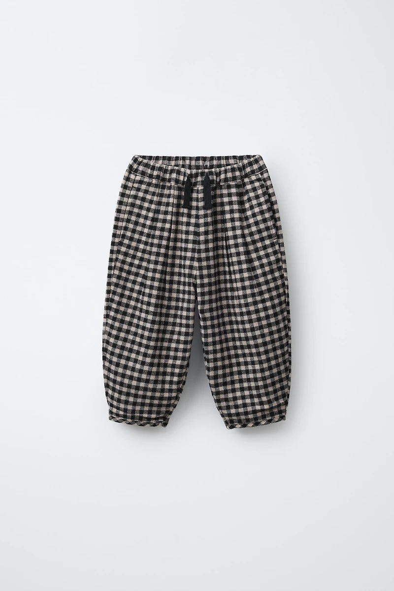 PANTALON BAGGY À CARREAUX VICHY